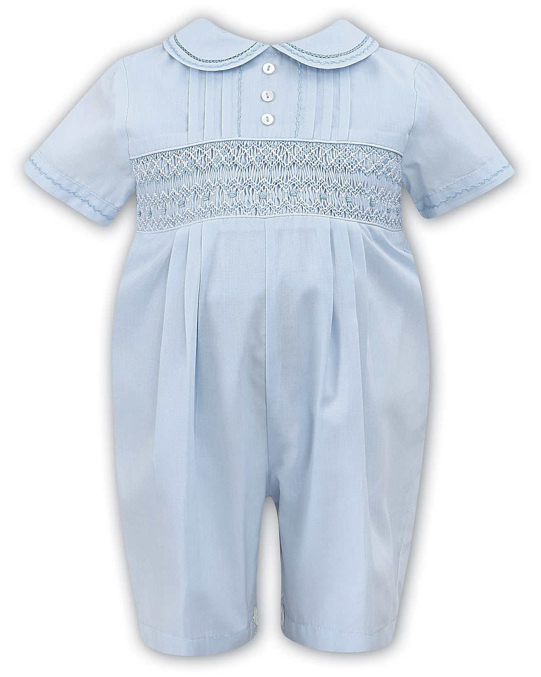 Sarah Louise "Francis" Blue Smocked Romper | iphoneandroidapplications