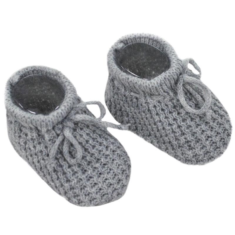 Soft Touch Grey Knitted Bootees | iphoneandroidapplications