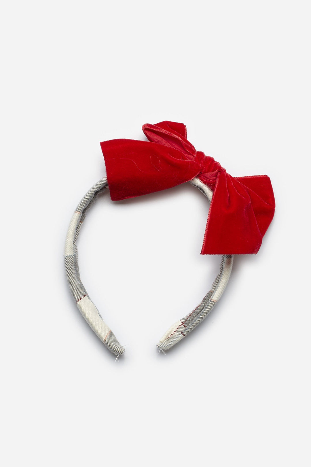 Juliana Grey & Red Tartan Bow Headband | iphoneandroidapplications