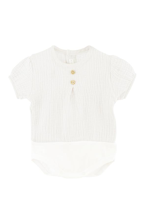 Calamaro Ivory Cheesecloth Bodysuit | iphoneandroidapplications