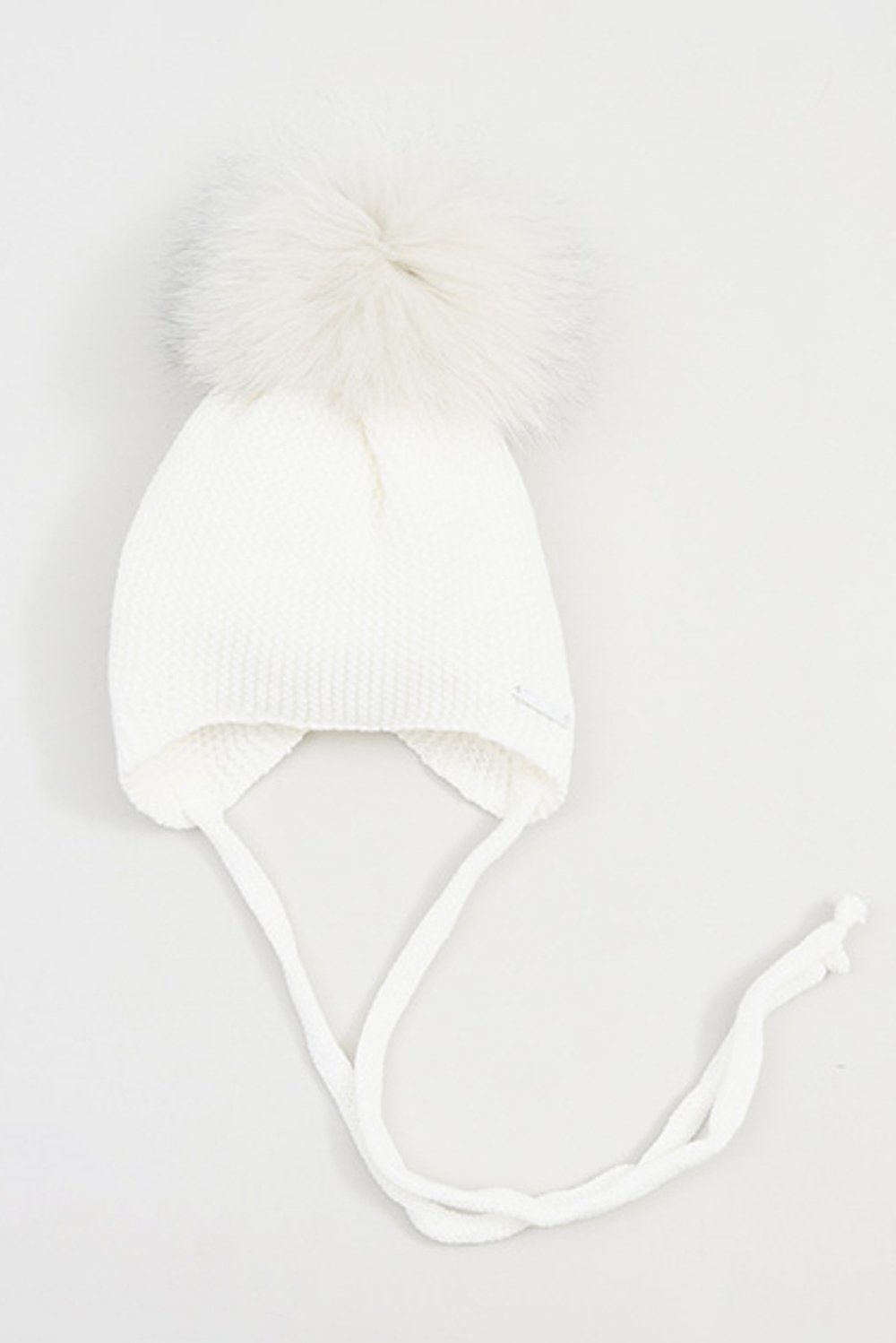 Pangasa Ivory Faux Fur Hat with Ties | iphoneandroidapplications