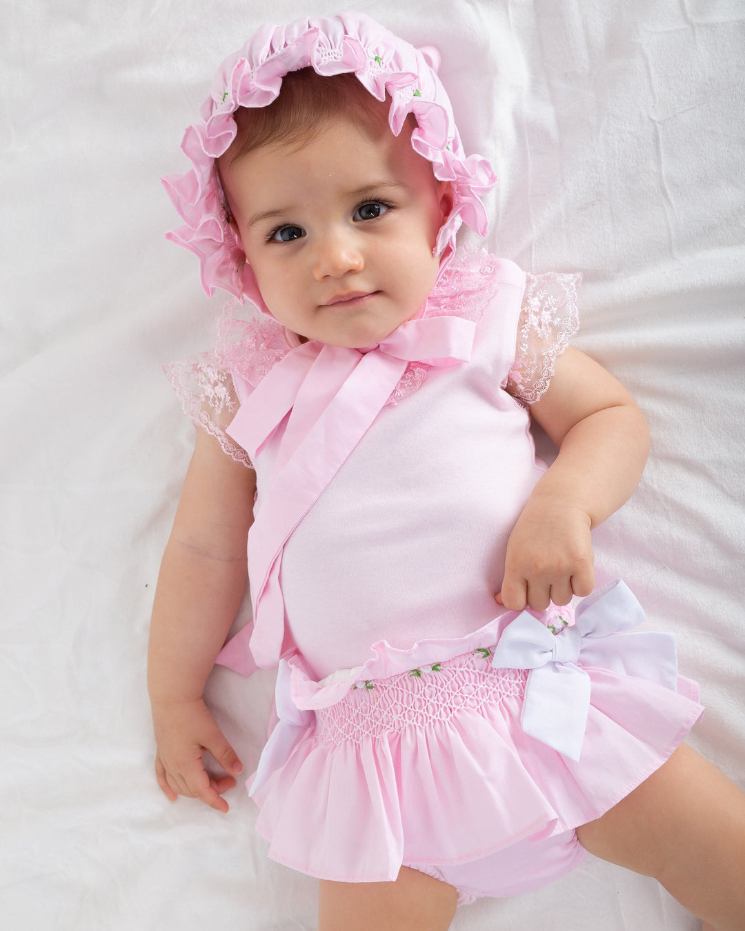 Caramelo Kids "Julia" Pink Smocked Bow Bloomers | iphoneandroidapplications
