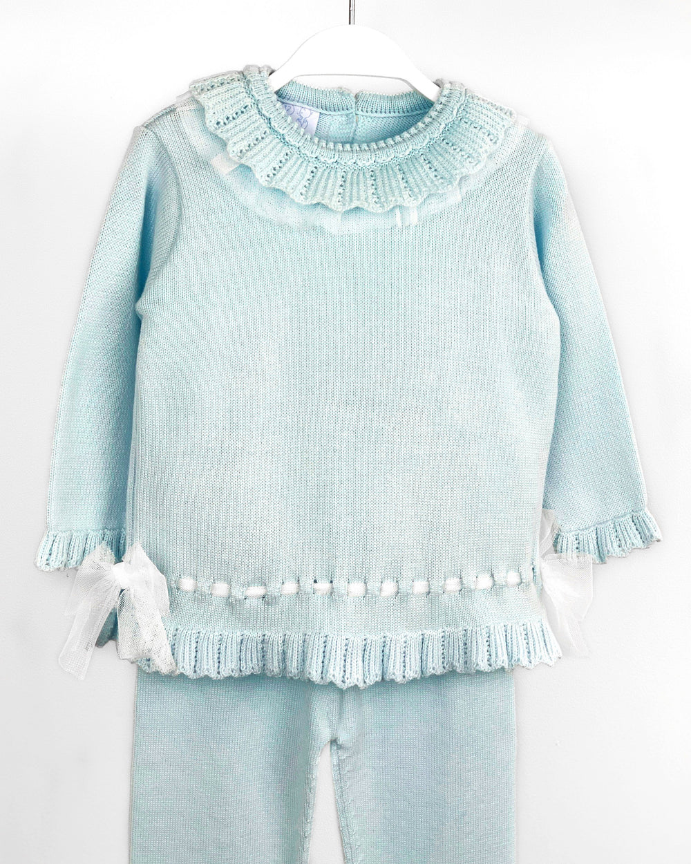 Granlei "Liliana" Mint Tulle Trim Knit Tracksuit | iphoneandroidapplications