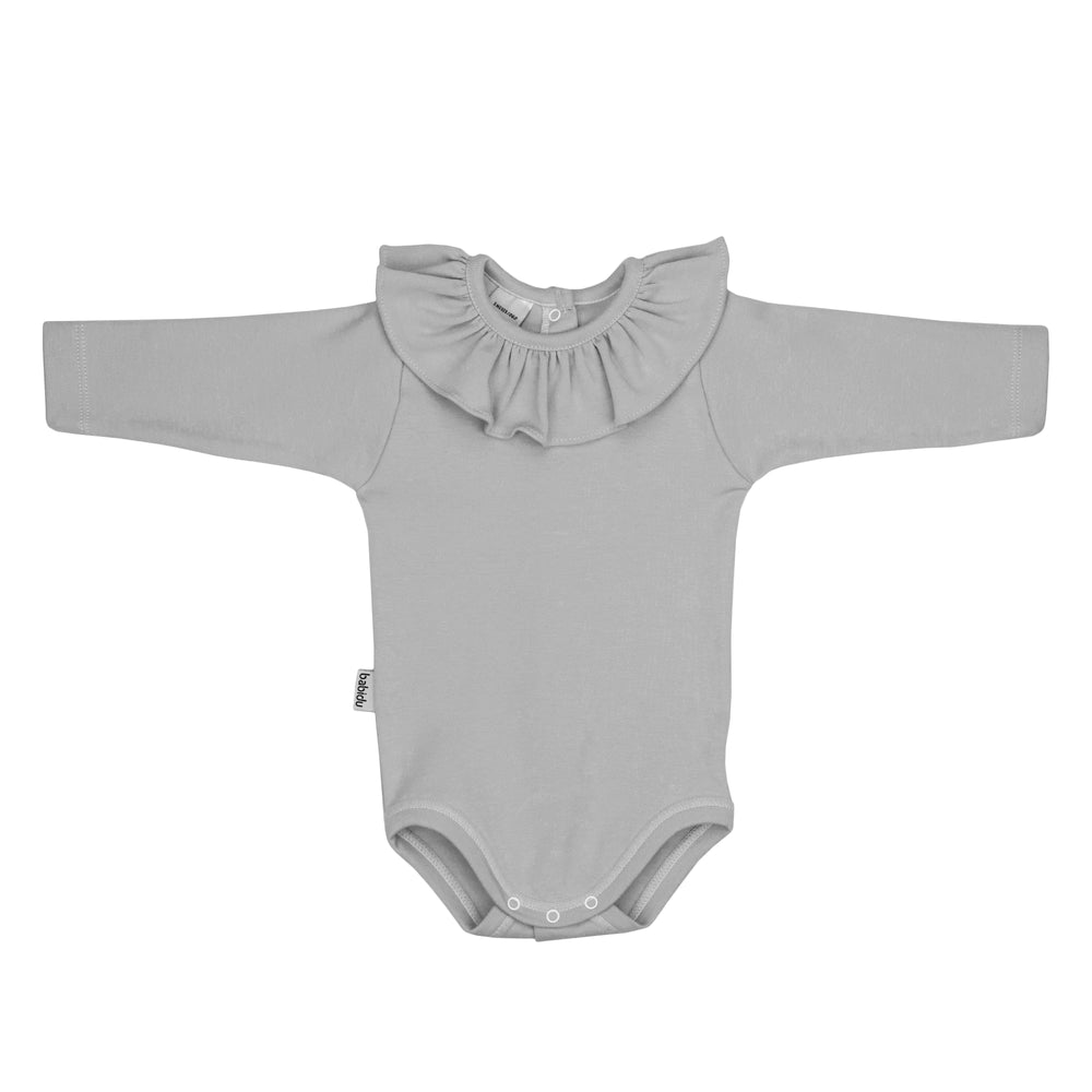 Babidu Long Sleeve Ruffle Collar Bodysuit | iphoneandroidapplications