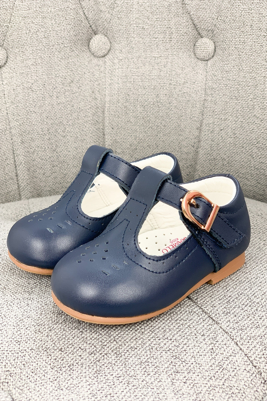 Caramelo Kids "Lucas" Leather T-Bar Shoes | iphoneandroidapplications