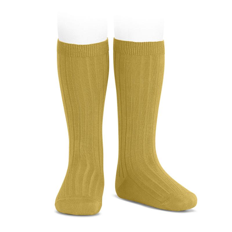 Condor Mustard Wide Ribbed Knee High Socks | iphoneandroidapplications