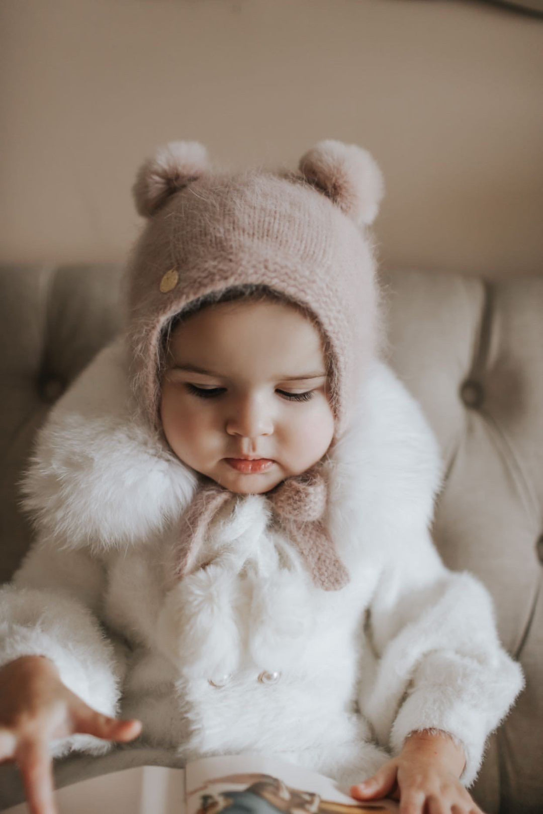 Petit Maison Dusty Pink Cashmere Teddy Hat | iphoneandroidapplications