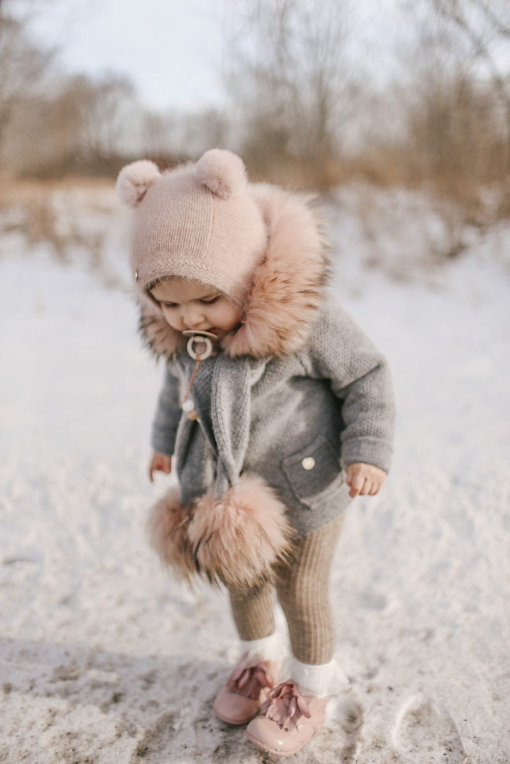 Petit Maison Dusty Pink Cashmere Teddy Hat | iphoneandroidapplications