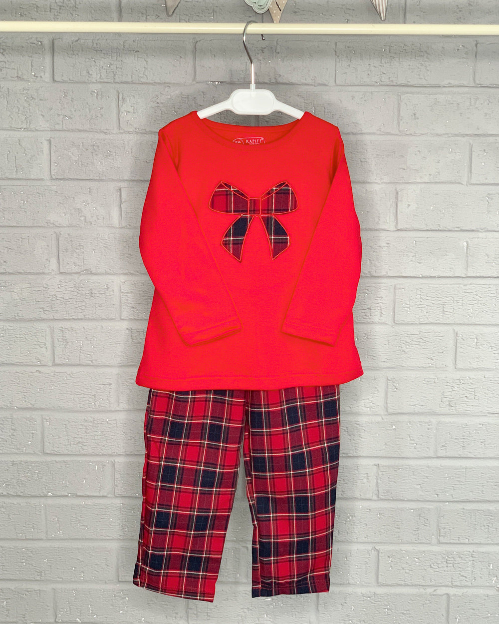 Rapife Red Tartan Bow Pyjamas | iphoneandroidapplications