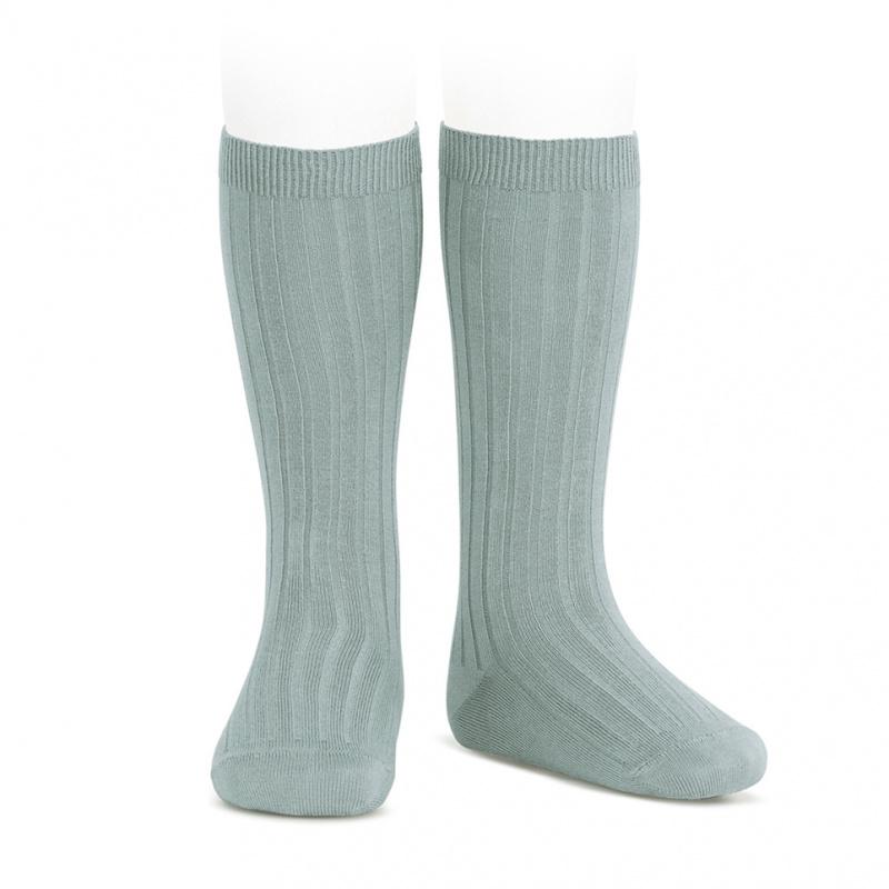 Condor Sage Green Wide Ribbed Knee High Socks | iphoneandroidapplications
