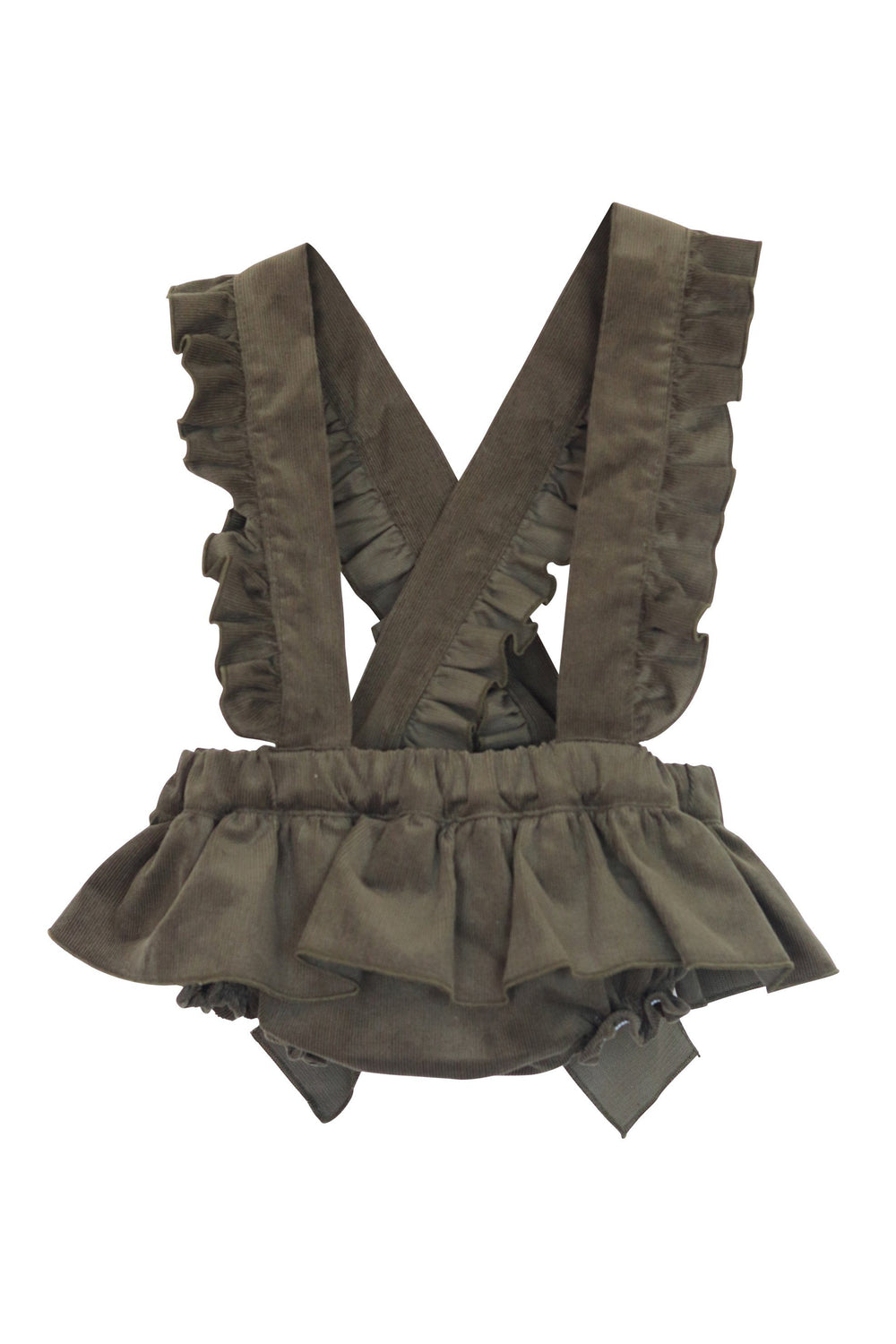 Phi "Sylvie" Khaki Green Bloomers with Ruffle Straps | iphoneandroidapplications