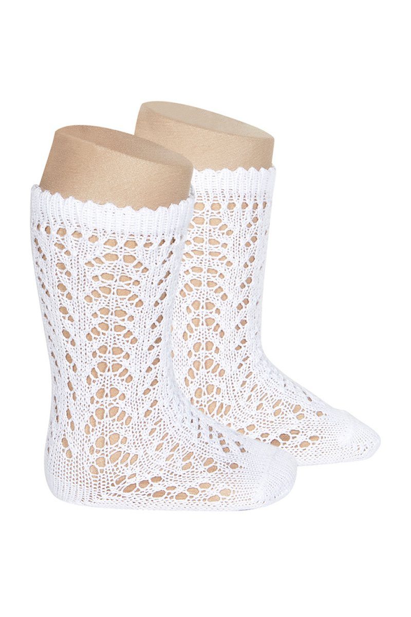 Condor White Knee High Openwork Socks | iphoneandroidapplications