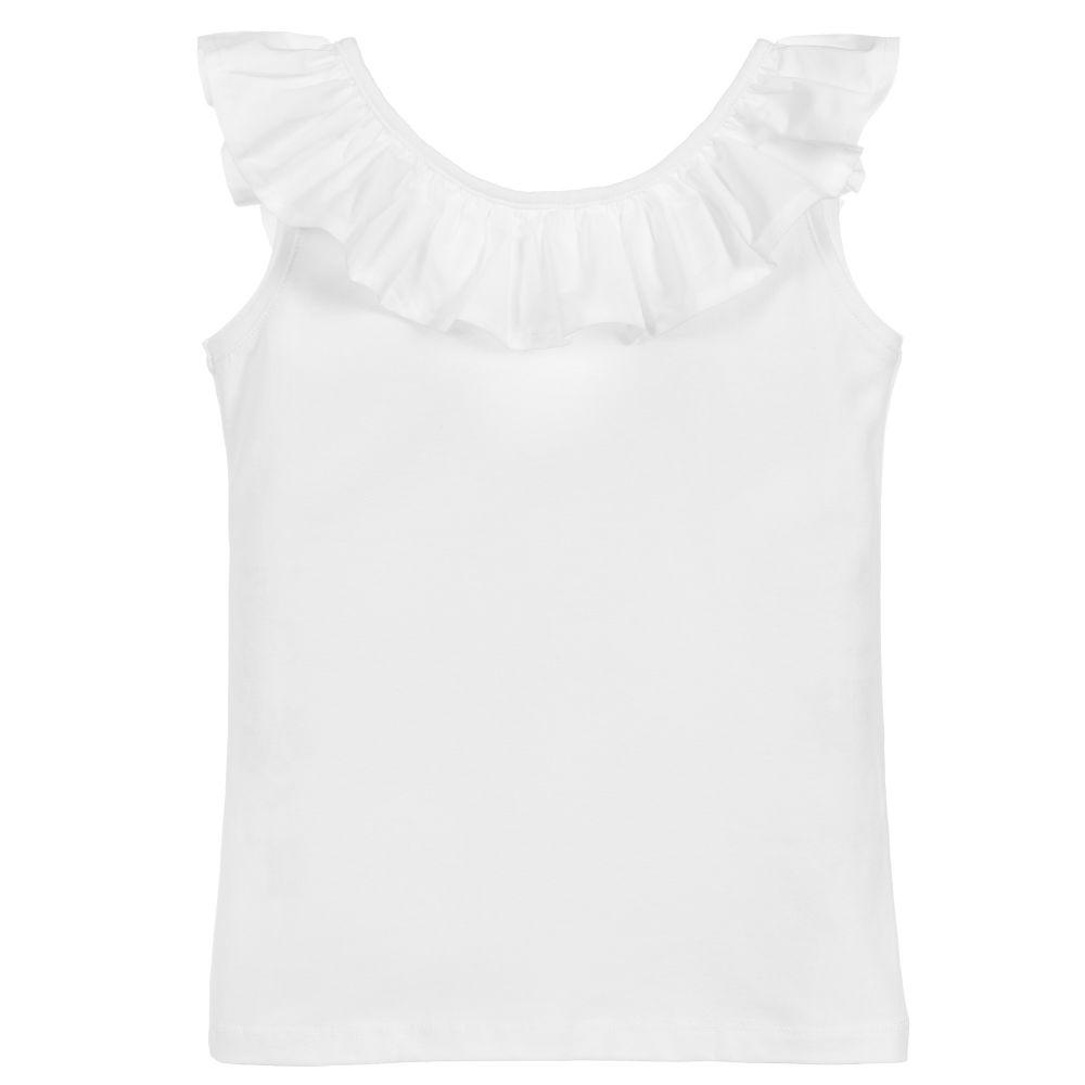 Phi White Ruffle Bow Vest | iphoneandroidapplications