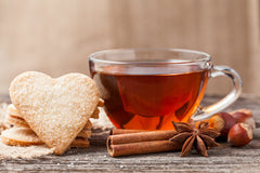 tea and cookies for valentines day