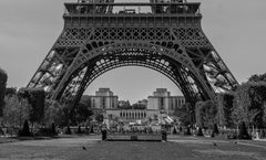 black and white Paris Eiffel tower