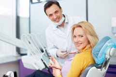 lady at the dentist