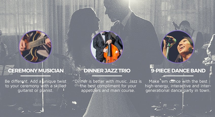 Wedding entertainment options, hire a band for wedding dance songs