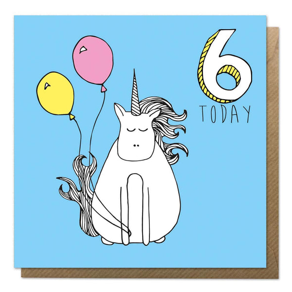 6th Birthday Card Unicorn Birthday Card