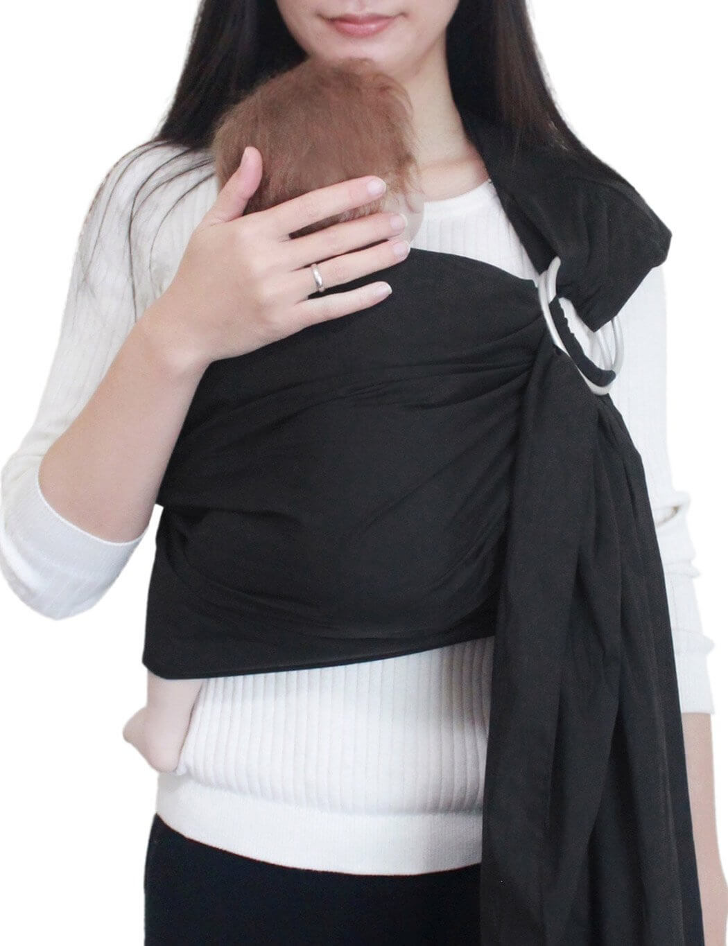 Gray Wave Soft Cotton Baby Sling Baby Wrap for Newborn Infant Toddler Vlokup Ring Sling Baby Carrier 
