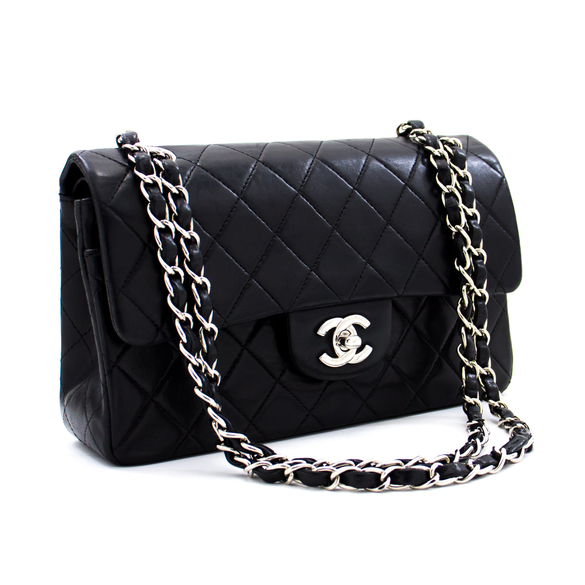 chanel purse with silver chain