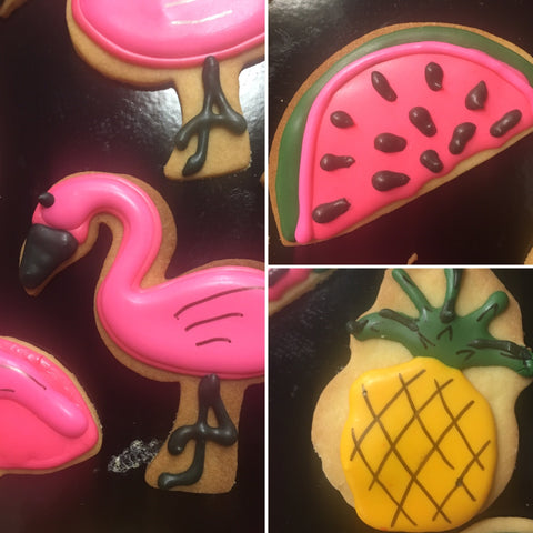 Tropical Miami themed biscuits