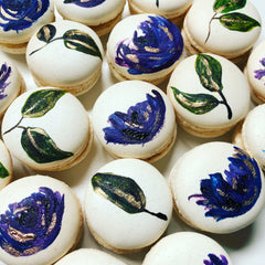 Hand Painted Floral Macarons