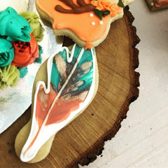 Feather Watercolour Biscuits