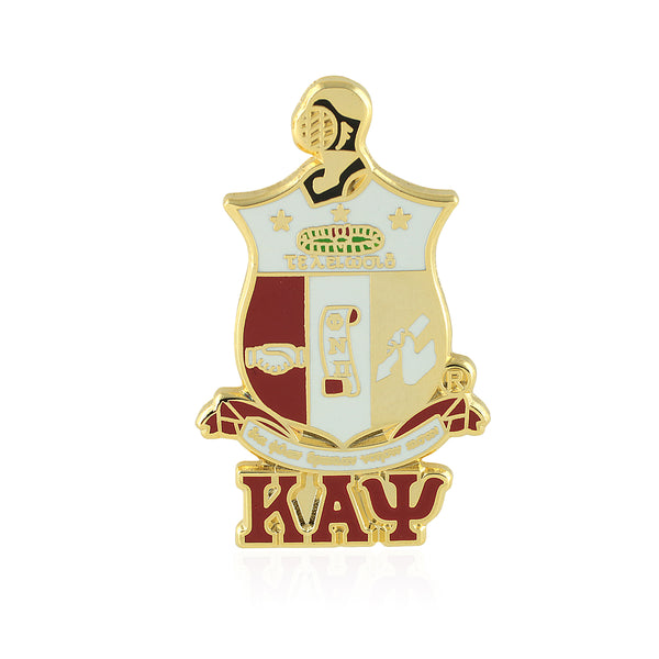 Kappa Alpha Psi Fraternity Crest with 3 Greek Letter Lapel Pin-New!