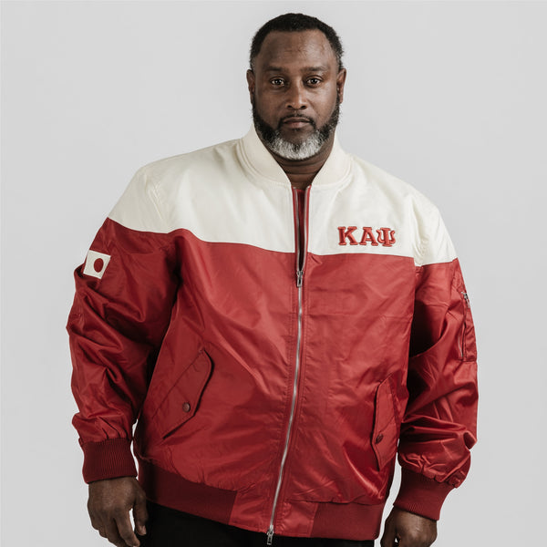 cream kappa alpha psi bomber jacket