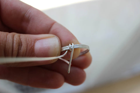 a custom silver wrapping friendship ring