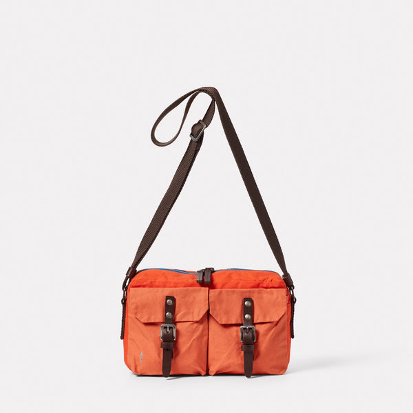Franco Waxed Cotton Crossbody Bag in Terracotta
