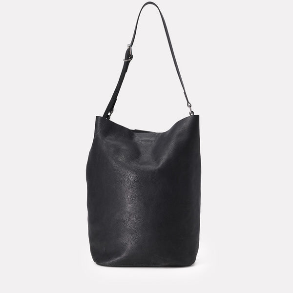 black bucket bag