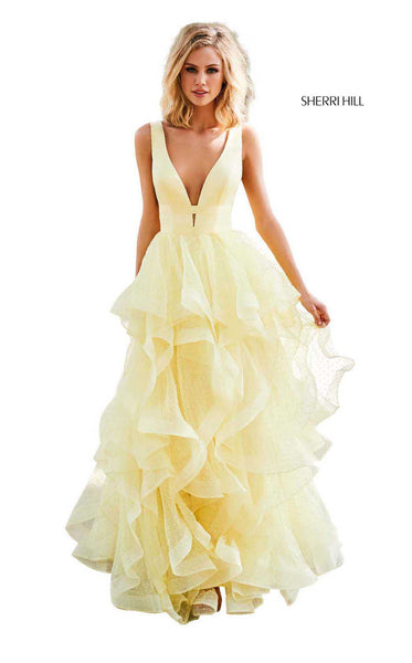 sherri hill yellow ball gown