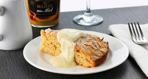 maille almond sponge cake with creme anglaise