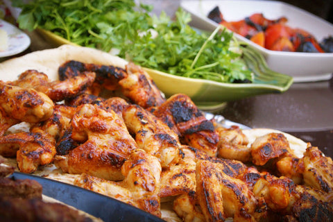 BBQ chicken wings on a platter