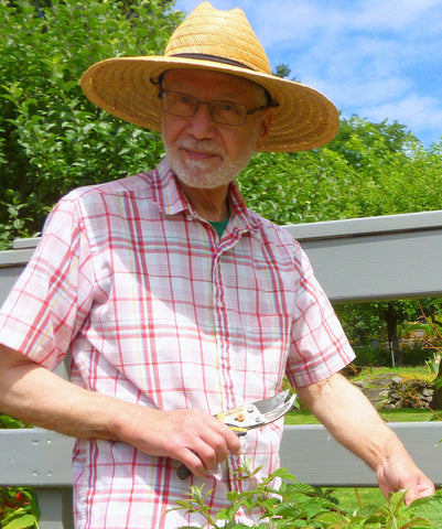 My Dad, The Incognito Artist, in his vegetable garden