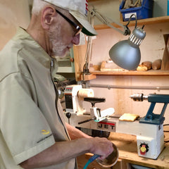 Dad at his lathe