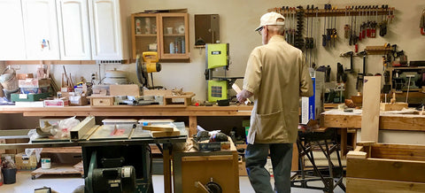 Dad in his Portland workshop - his happy place