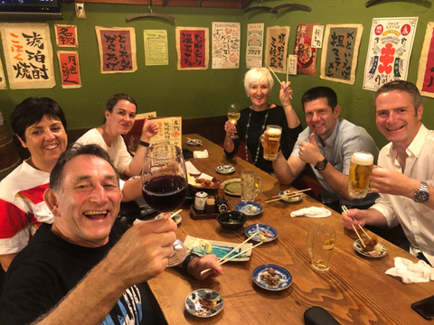 Bryan, Toni, Jo and other couple of friends in Japan