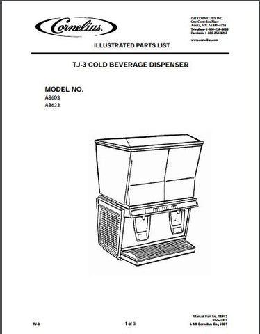 TJ-3 Cold Beverage Dispenser Spec Sheet MODEL NO. A8603 A8623
