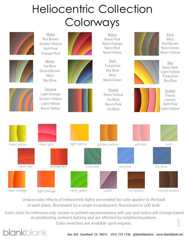 Heliocentric Lighting Colorways