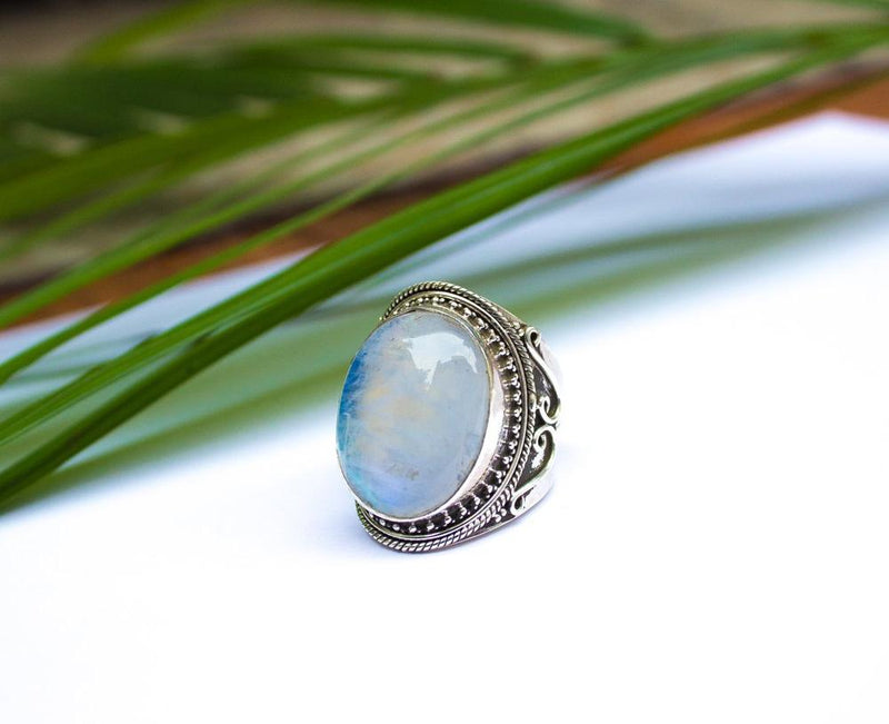 Ana Silver Co Rainbow Moonstone Ring Size 6.25 925 Sterling Silver Bohemian - Handmade Jewelry Vintage RING949112 