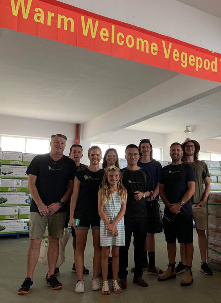 vegepod team outside factory