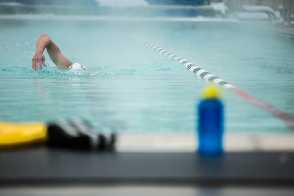 Cam Dye Swim Training in Pool
