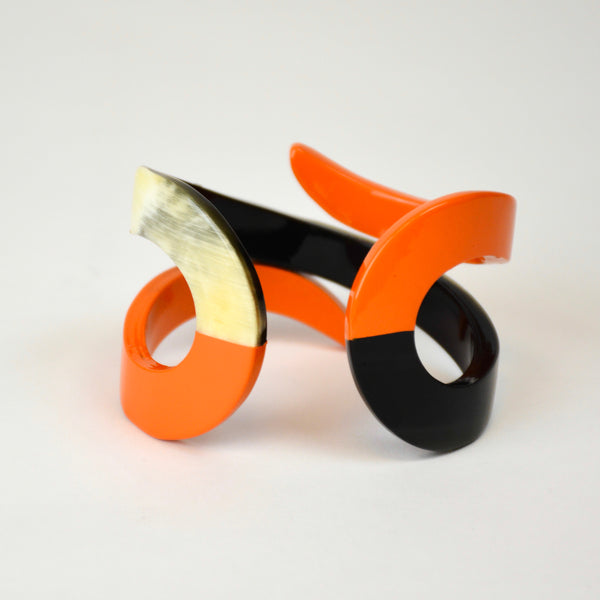 Bracelet-corne-buffle-Afrique-orange-femme-accessoires-Isabelle Gauvin-Styliste-SO Original