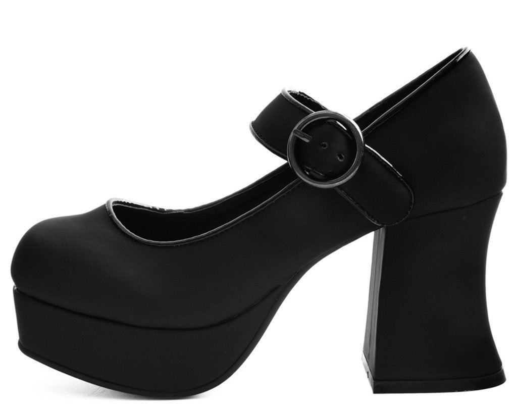 Black Mary Jane Marley Platform Heels 