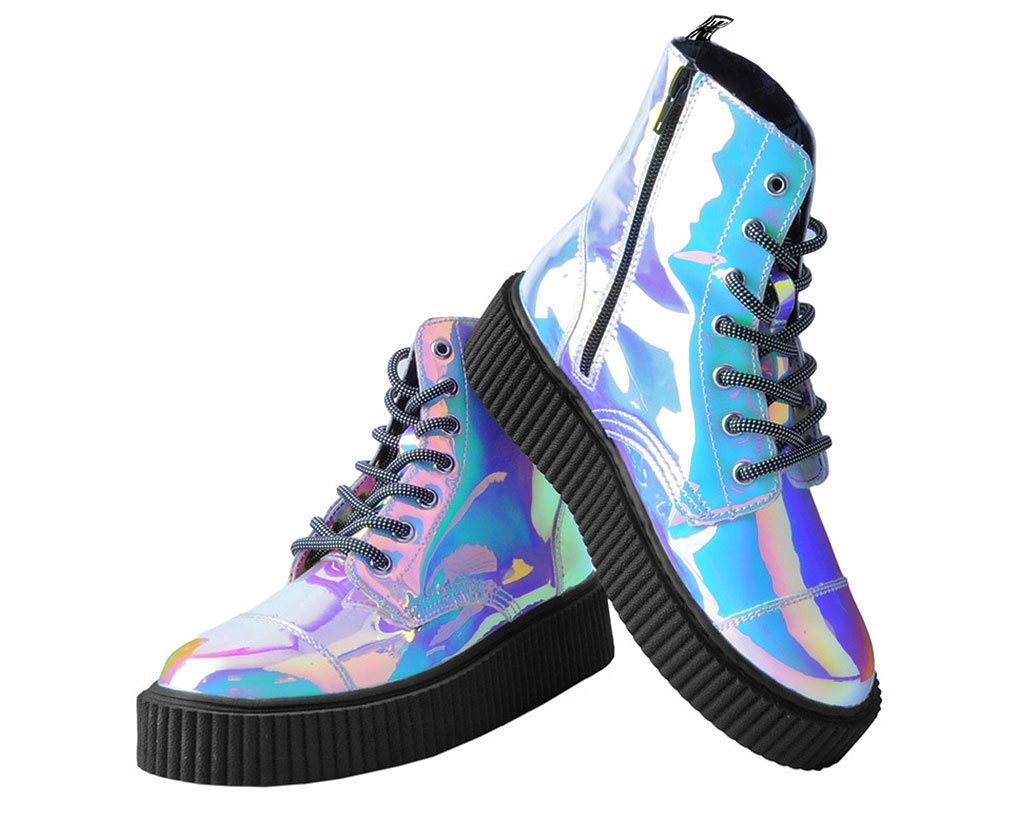 iridescent boots