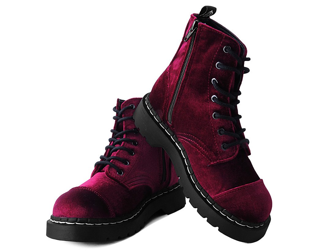burgundy combat boots