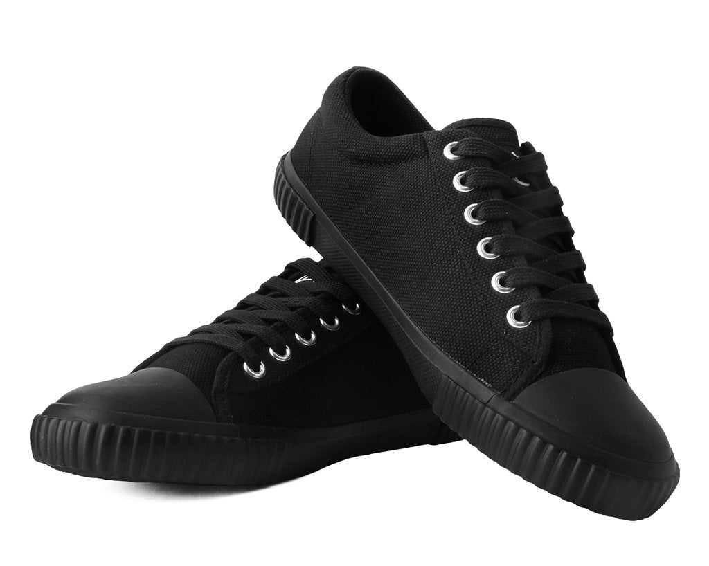 black canvas sneakers