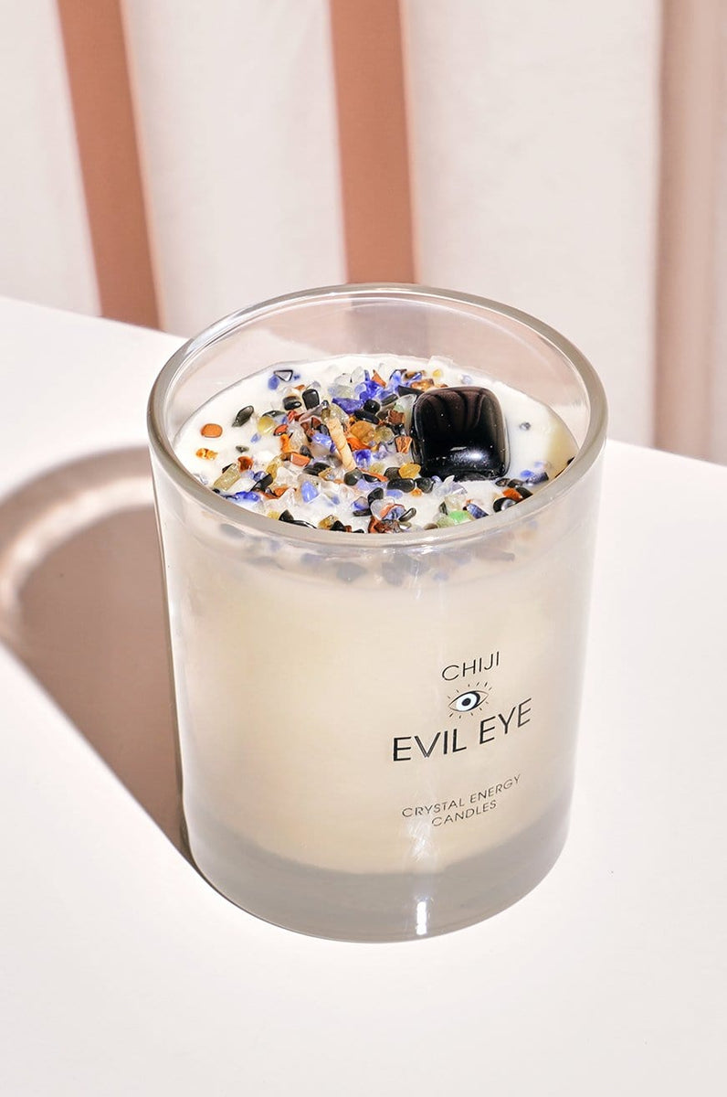 Evil Eye Crystal Energy Candle® - Made With Black Obsidian – HOME OF CHIJI